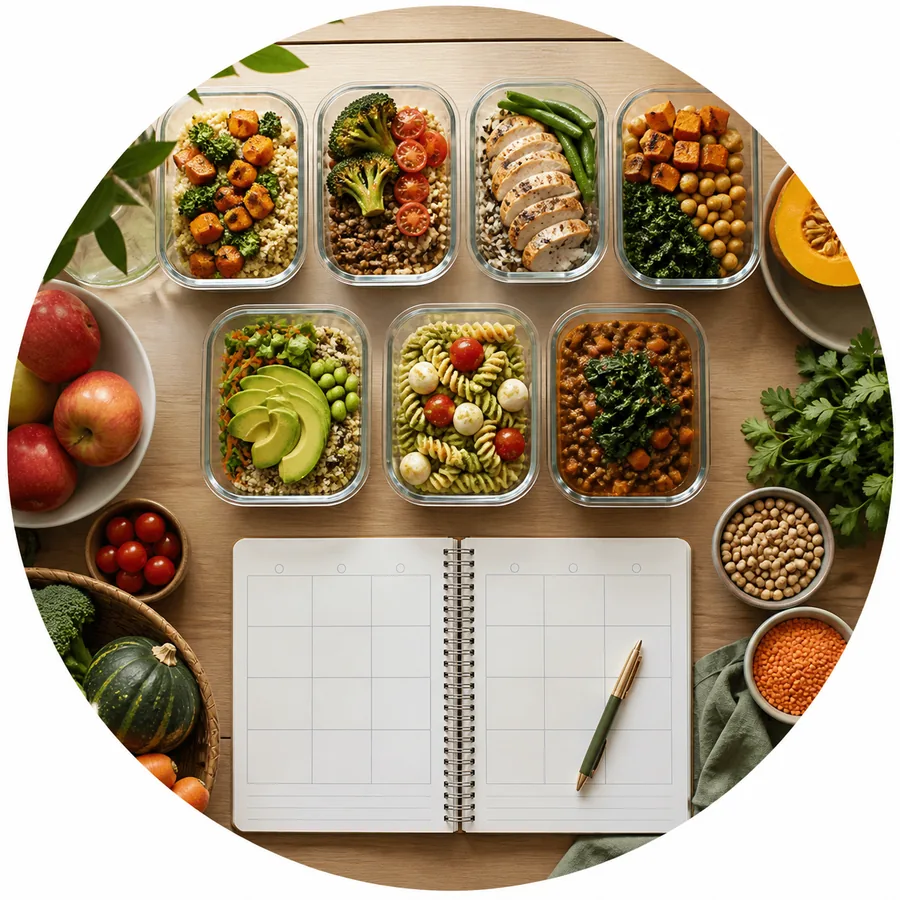 Meal prep e planner per organizzare il menu settimanale