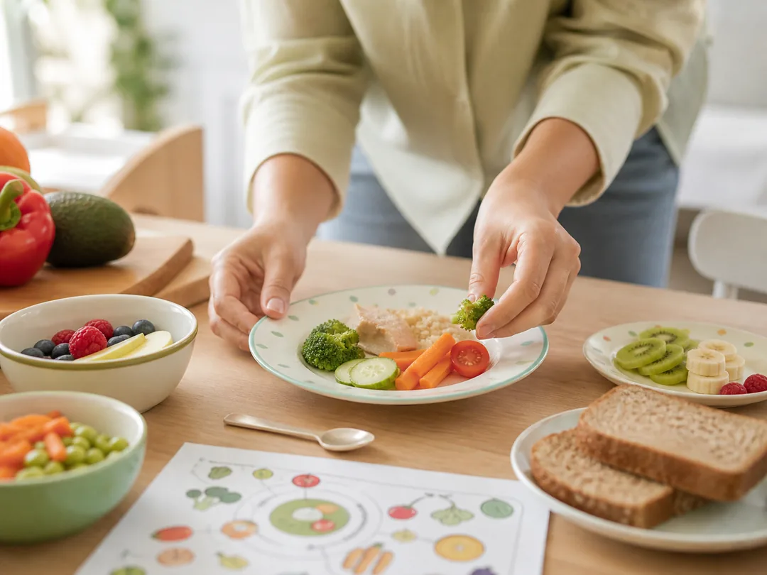 Piatto bilanciato per nutrizione pediatrica
